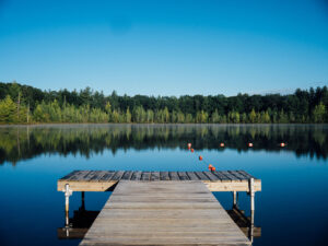 Calming lake outdoors